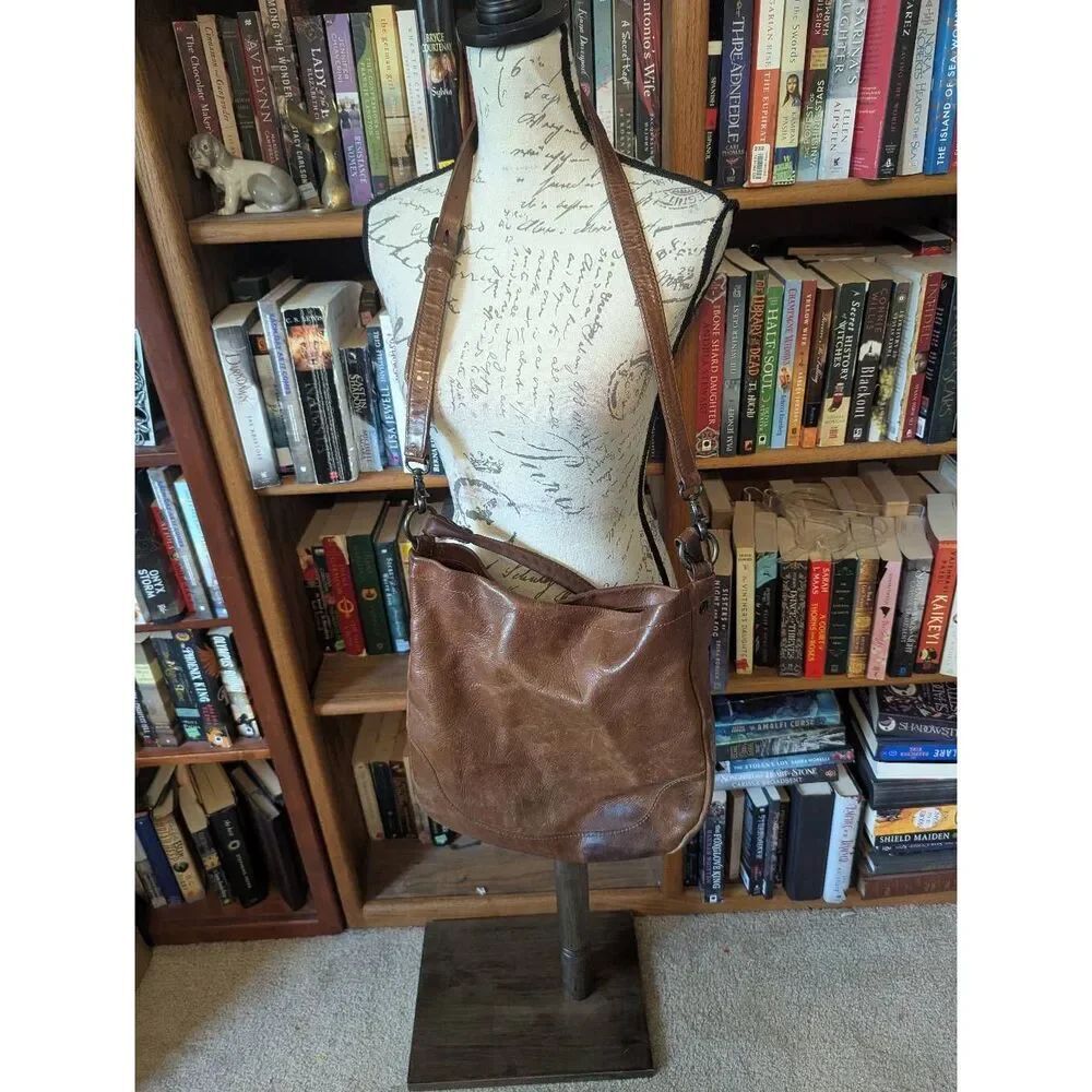 Frye Women's Brown Leather Slouchy Hobo Crossbody Shoulder Bag Vintage Style